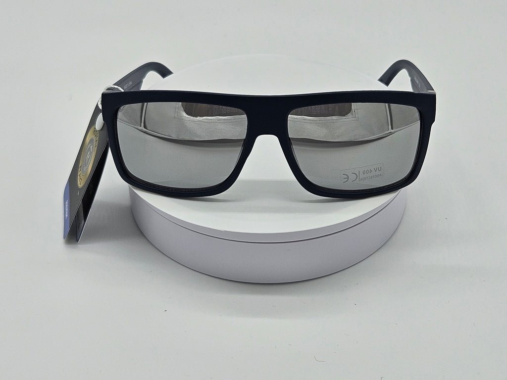 Royal Rayz Flat-Top Sunglasses – Matte Navy, Silver Mirror Lens