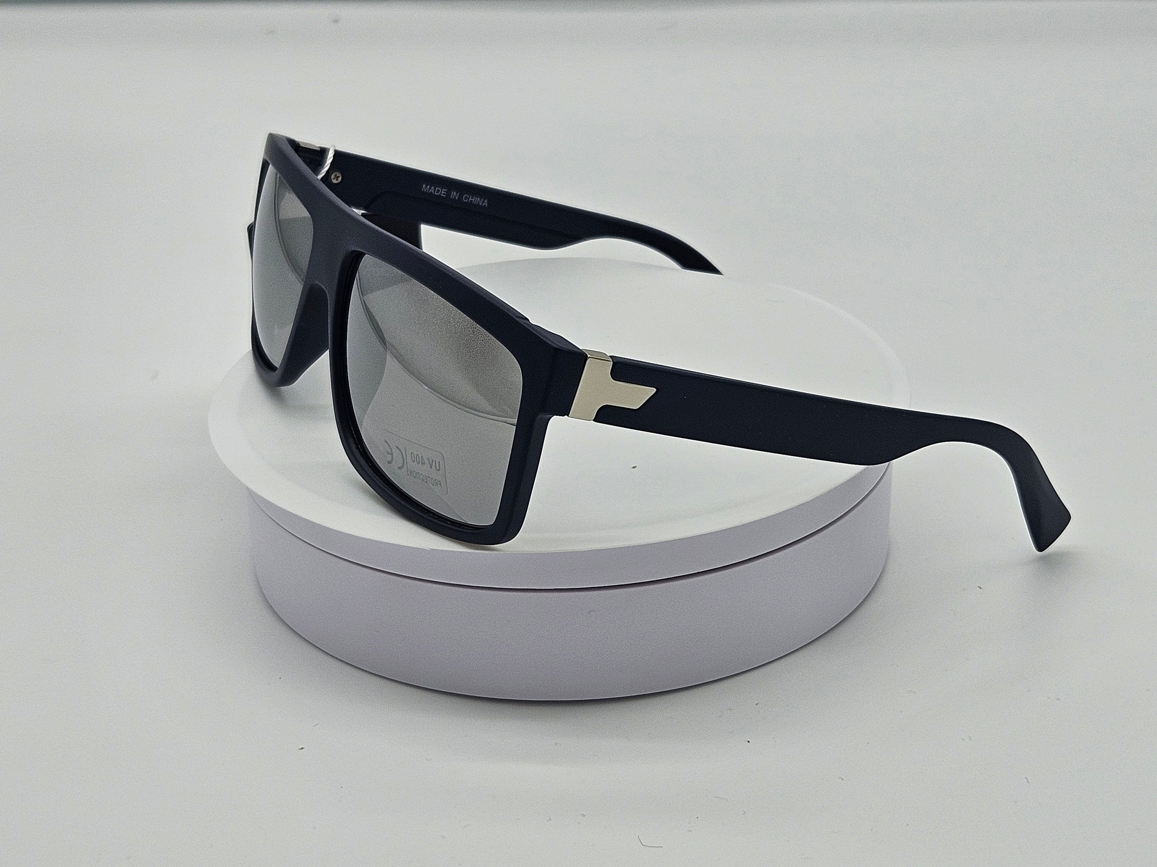 Royal Rayz Flat-Top Sunglasses – Matte Navy, Silver Mirror Lens