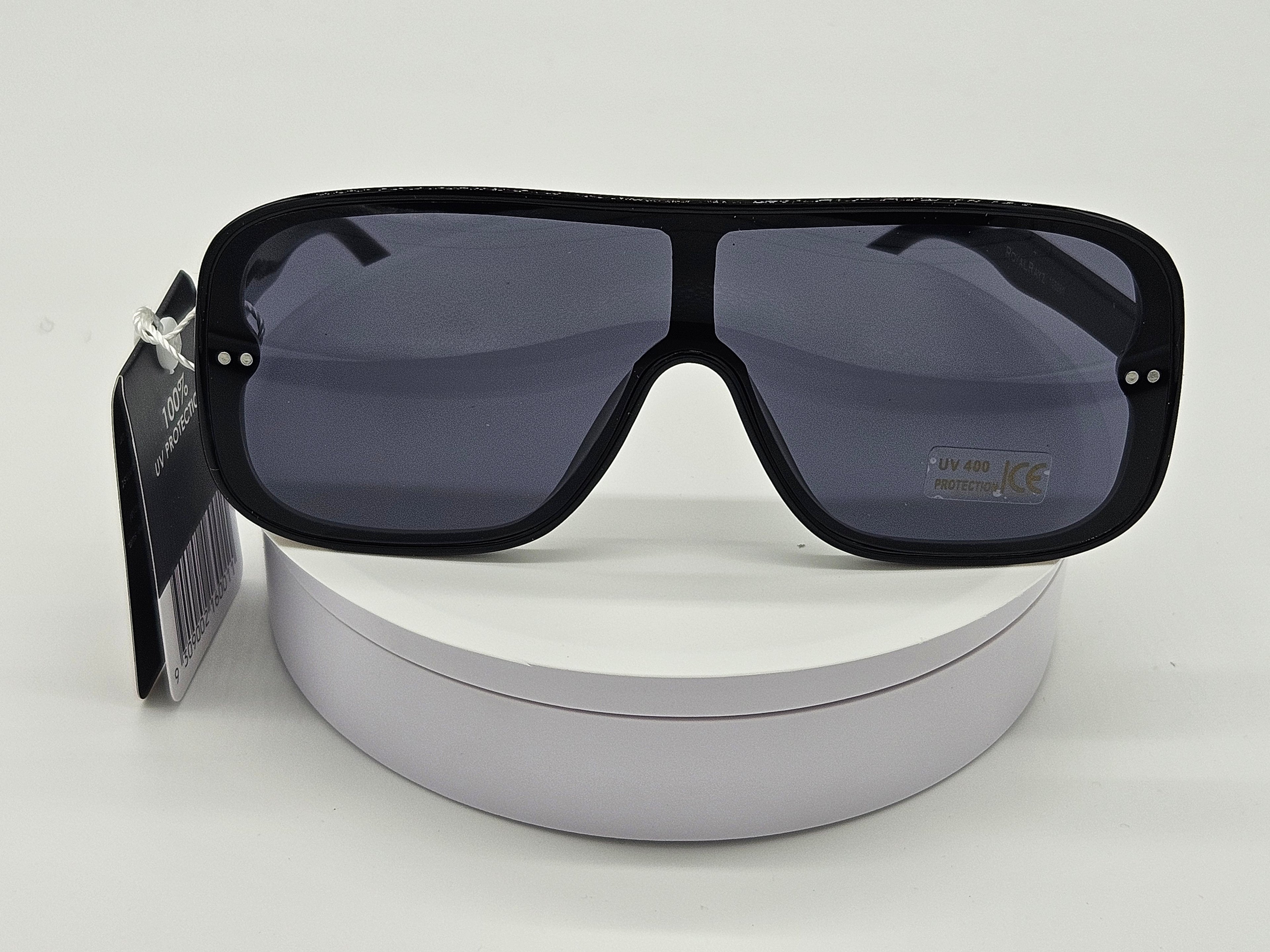 Royal Rayz Shield Sunglasses – Black, Smoke Lens