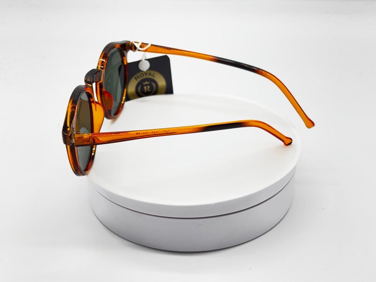 Royal Rayz Honey Round Sunglasses – Honey Tortoiseshell, Green Lens