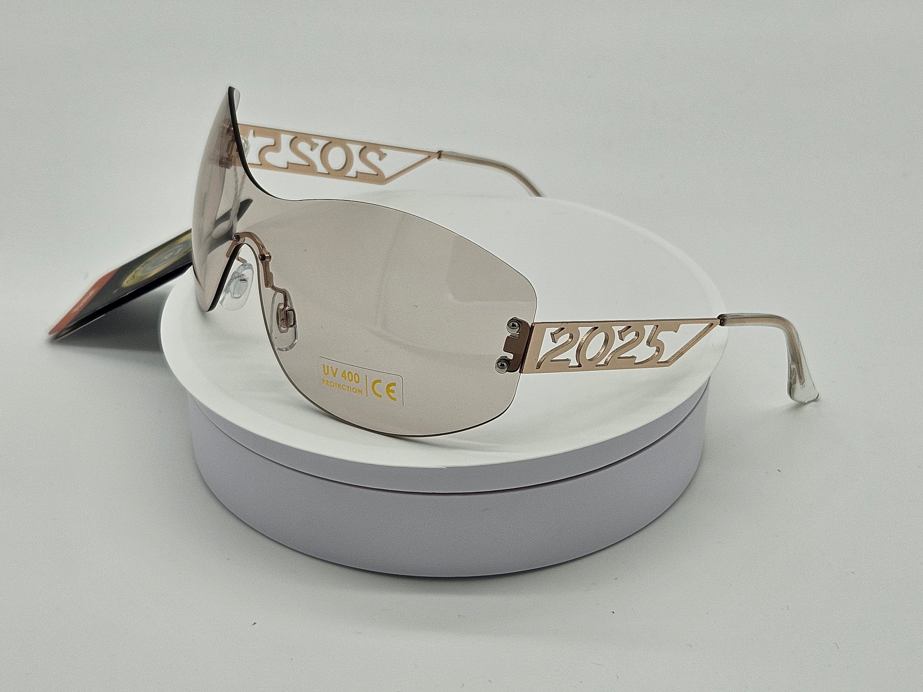 Royal Rayz Shield Sunglasses – Rose Gold, Champagne Lens