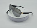 Royal Rayz Silver Shield Sunglasses – Black & Gold, Silver Mirror Lens