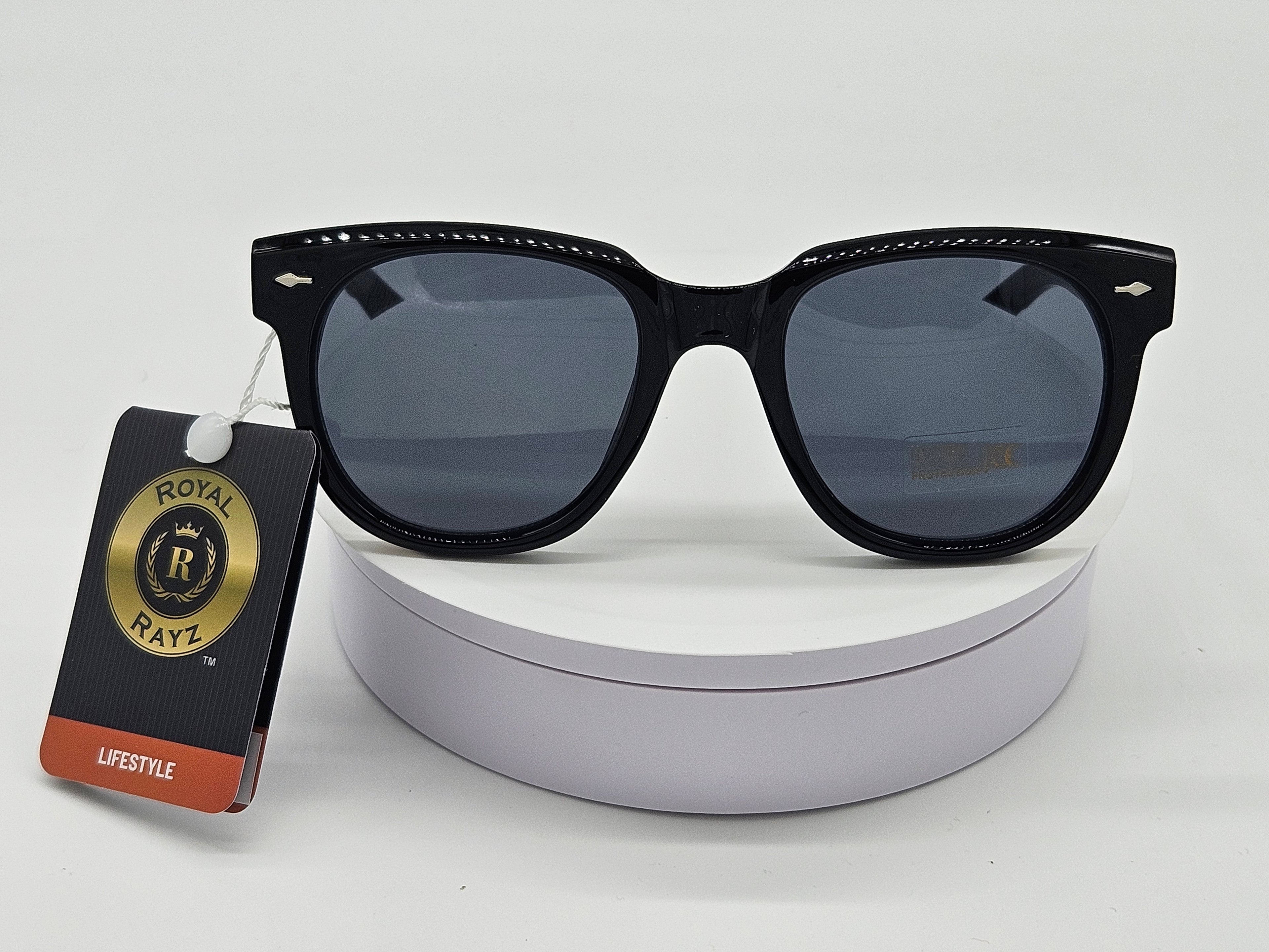 Royal Rayz Classic Wayfarer Sunglasses – Black, Smoke Lens