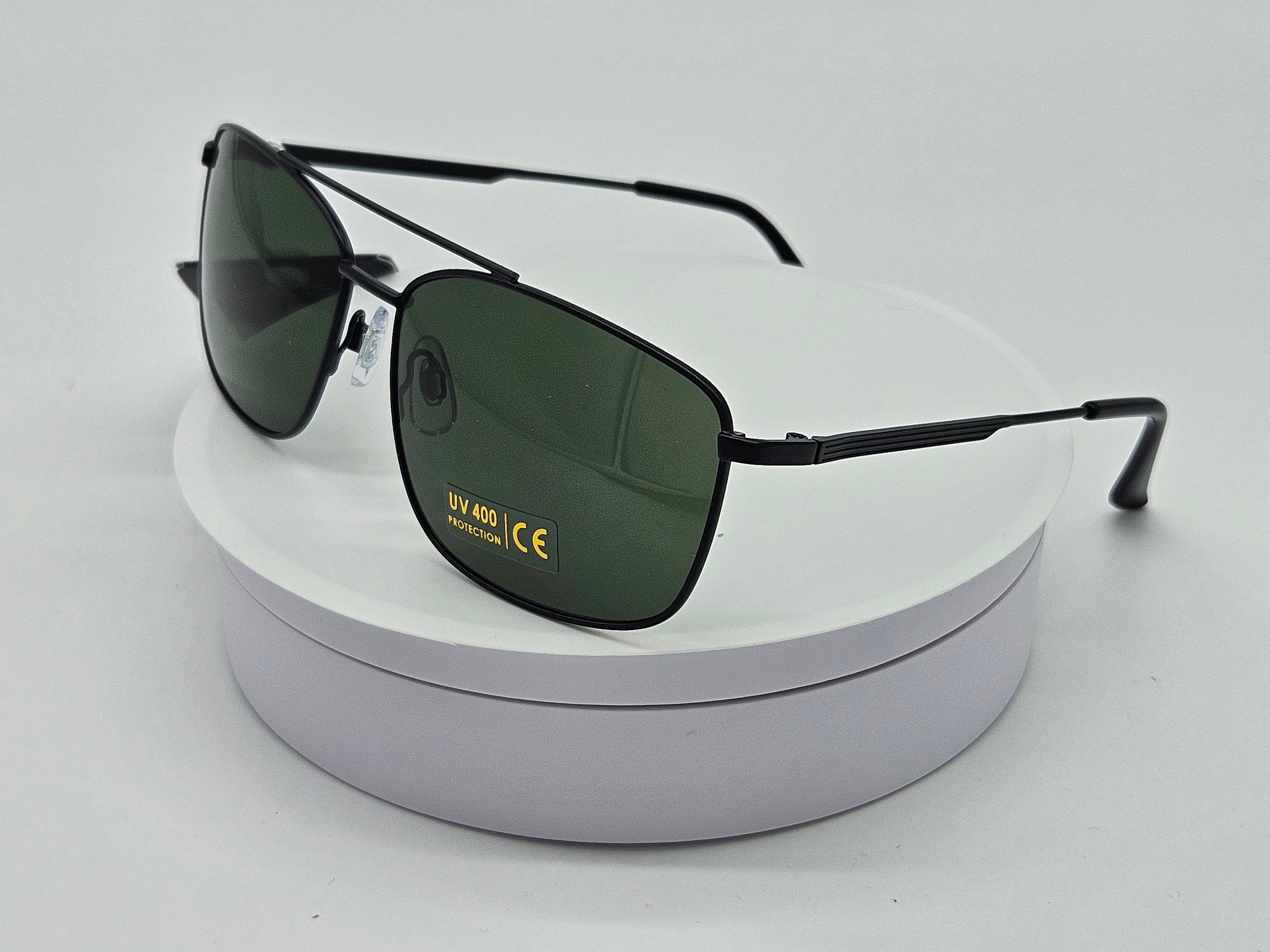 Royal Rayz Navigator Aviator Sunglasses – Black, Green Lens