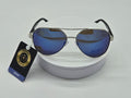 Royal Rayz Blue Mirror Aviator Sunglasses – Silver, Blue Mirror Lens