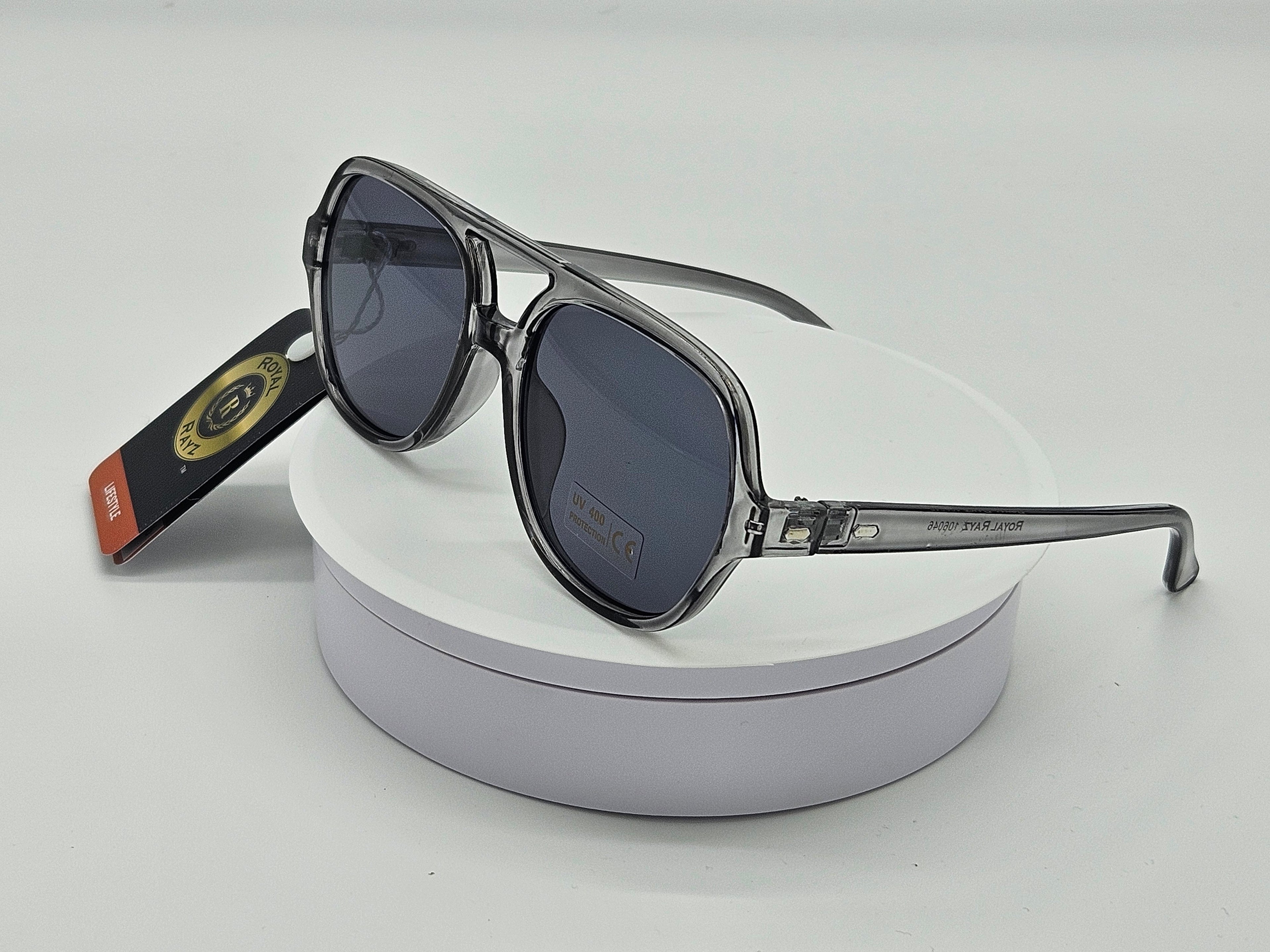 Royal Rayz Smoke Aviator Sunglasses – Grey, Smoke Lens