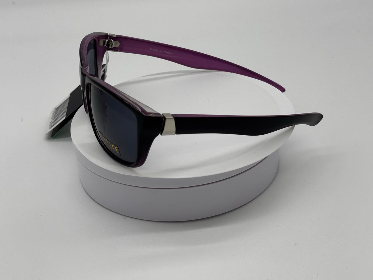 Royal Rayz Two-Tone Sport Sunglasses – Black & Purple, Smoke Lens