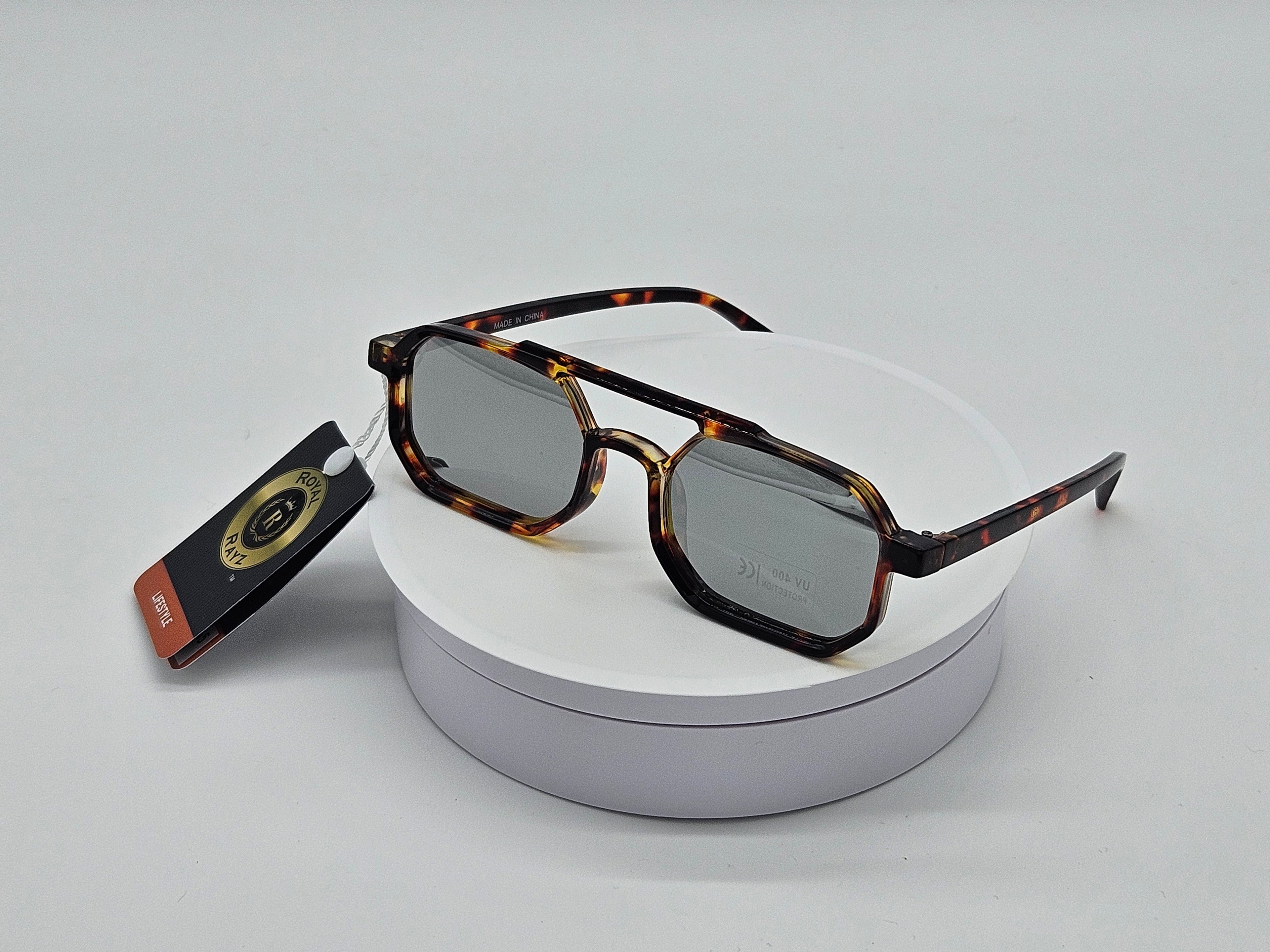 Royal Rayz Tortoise Aviator Sunglasses – Tortoiseshell, Smoke Gradient Lens