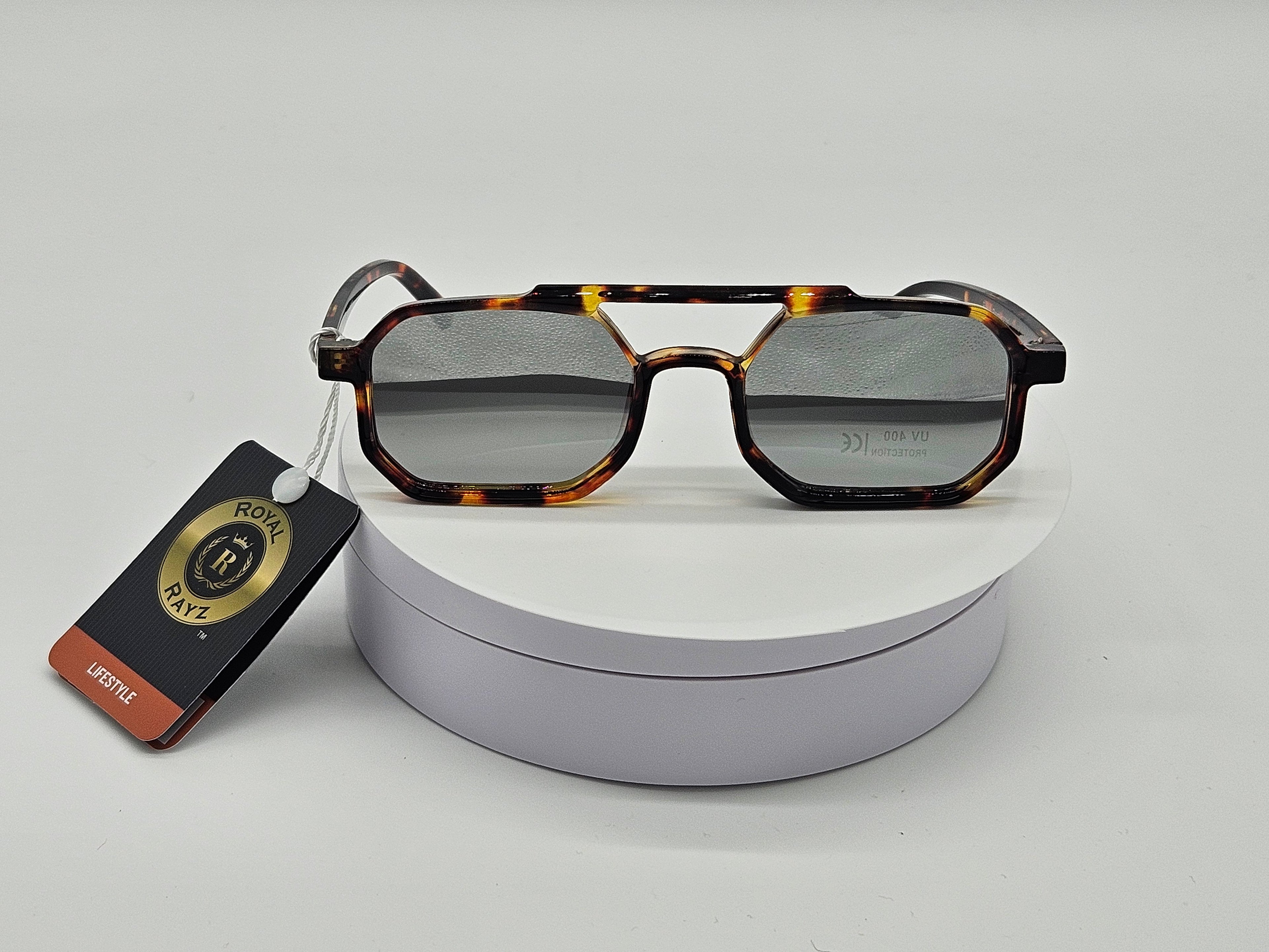 Royal Rayz Tortoise Aviator Sunglasses – Tortoiseshell, Smoke Gradient Lens