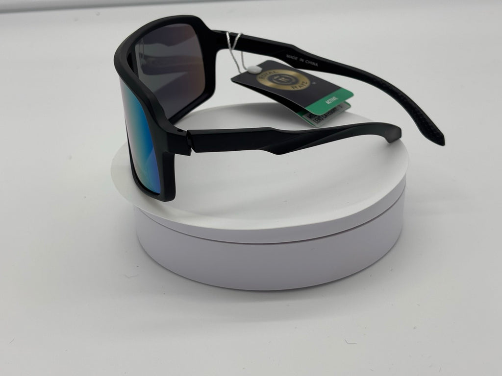 Royal Rayz Sport Shield Sunglasses – Black, Orange Mirror Lens