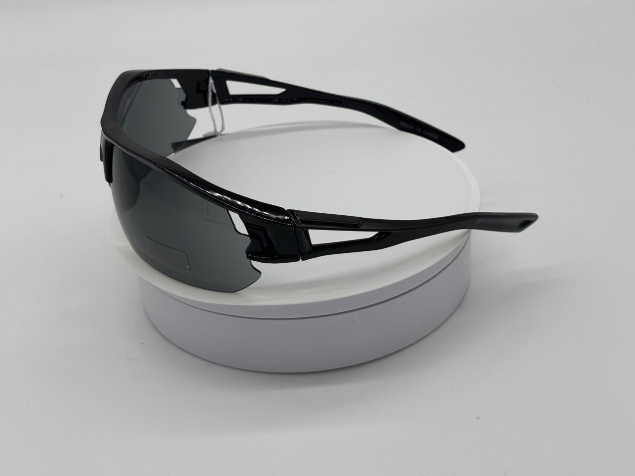 Royal Rayz Half-Rim Sport Sunglasses – Black, Smoke Lens