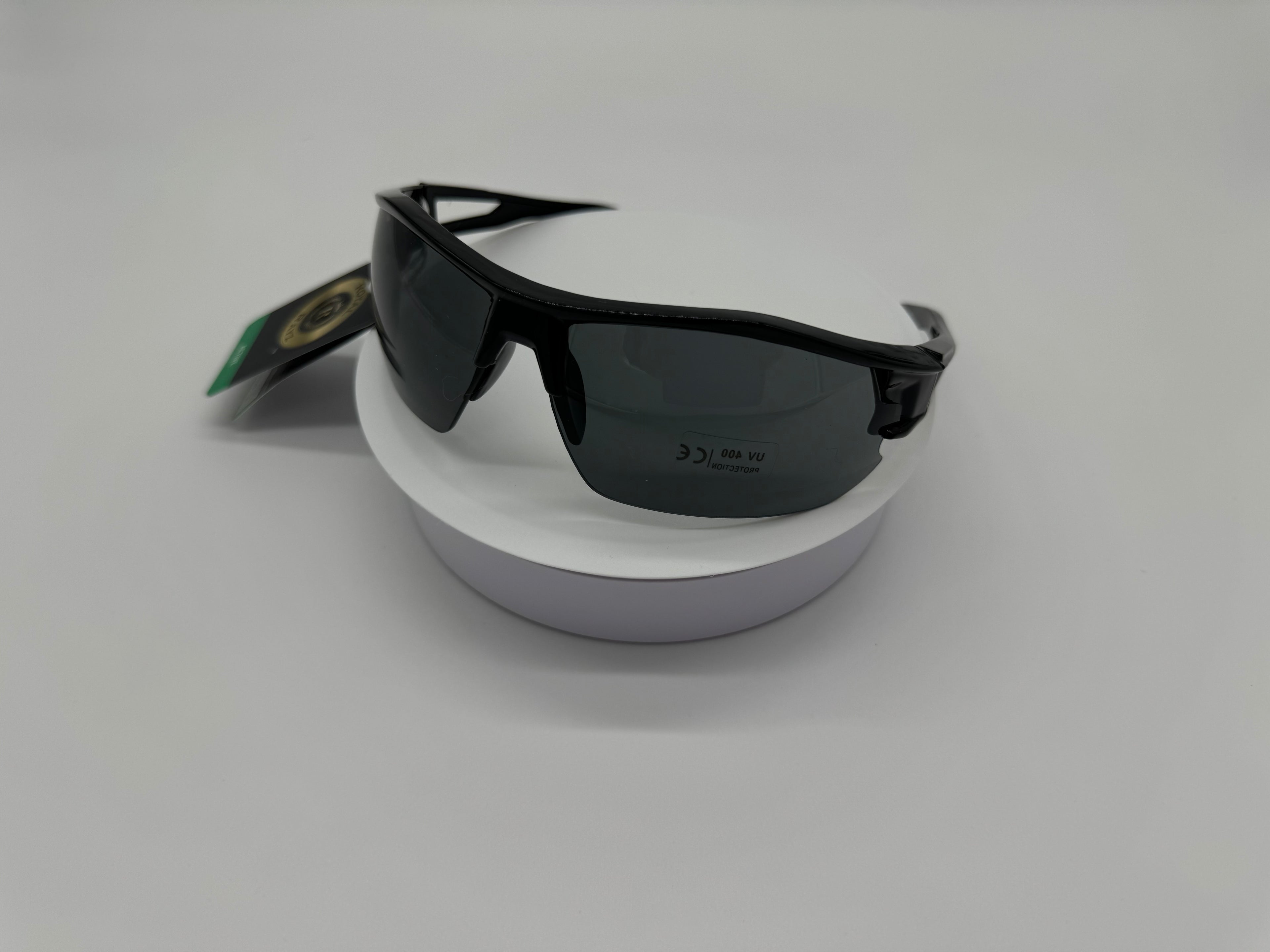 Royal Rayz Half-Rim Sport Sunglasses – Black, Smoke Lens