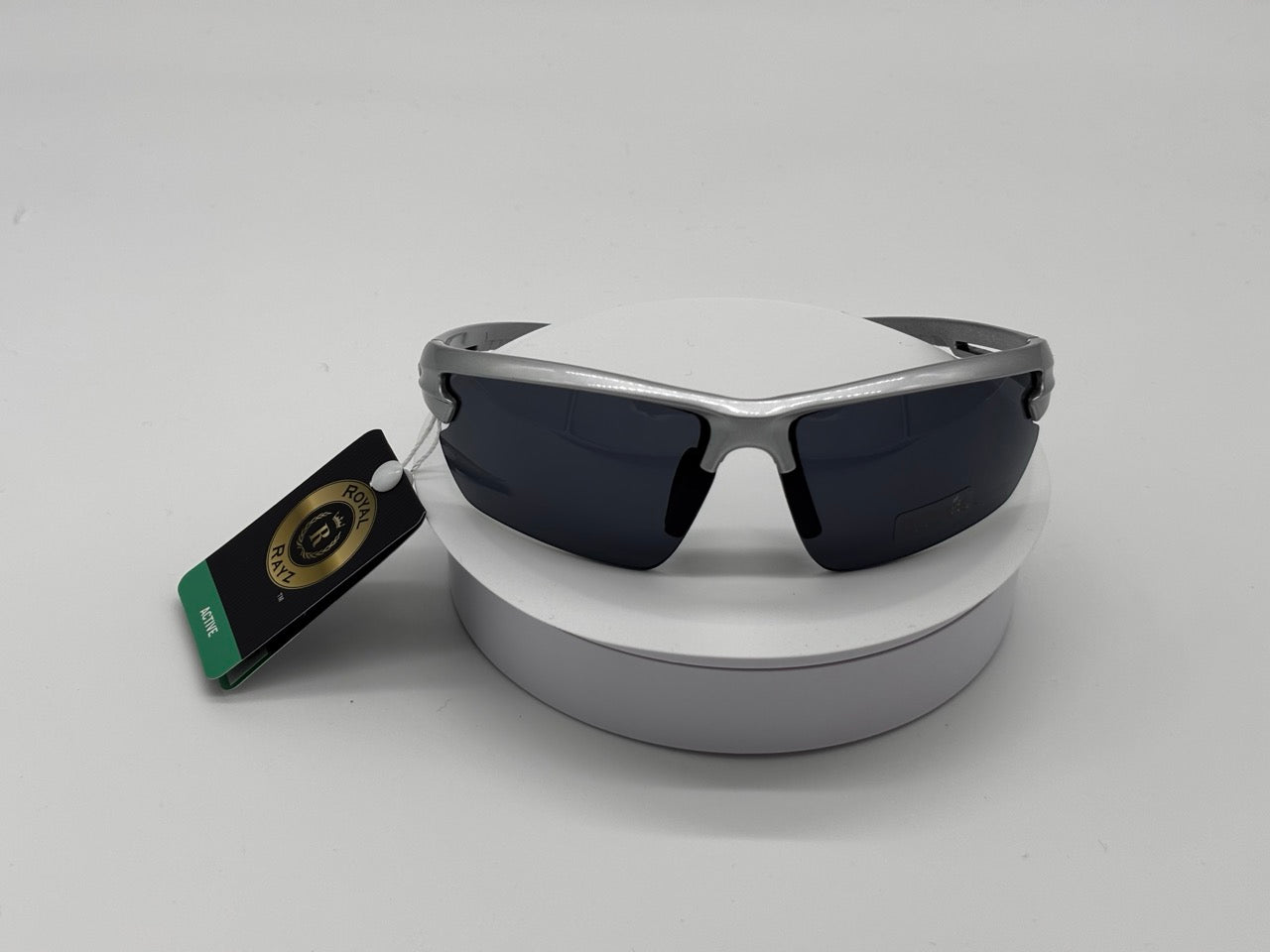 Royal Rayz Semi-Rimless Sport Sunglasses – Silver, Smoke Lens