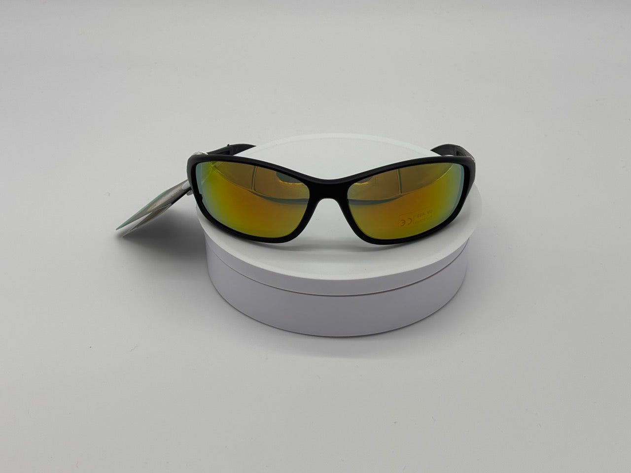 Royal Rayz Sunset Wrap Sunglasses – Black, Orange-Yellow Mirror Lens