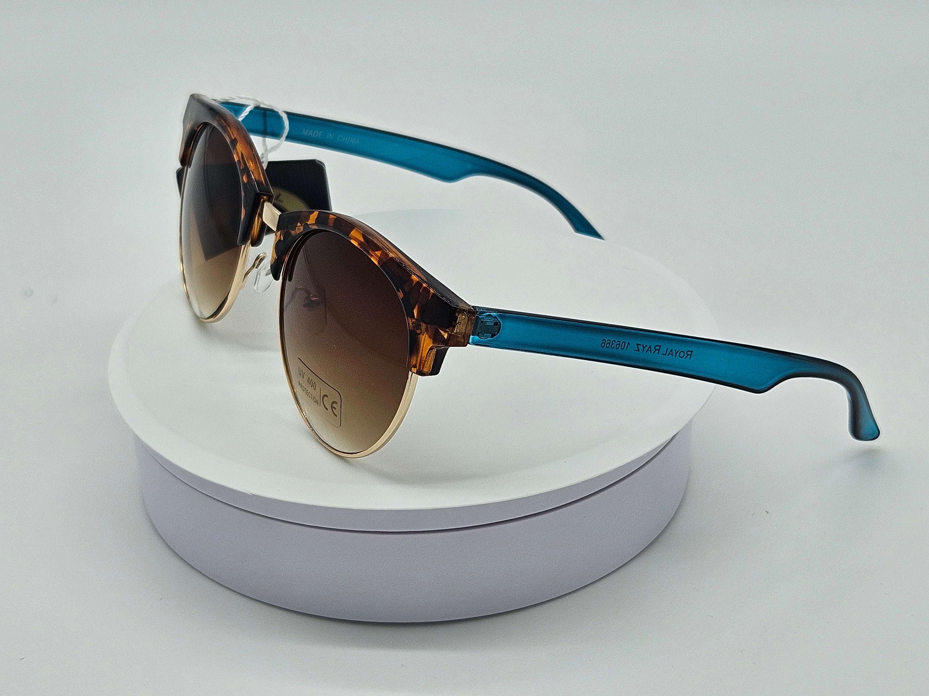 Teal-Arm Tortoise Round Clubmaster