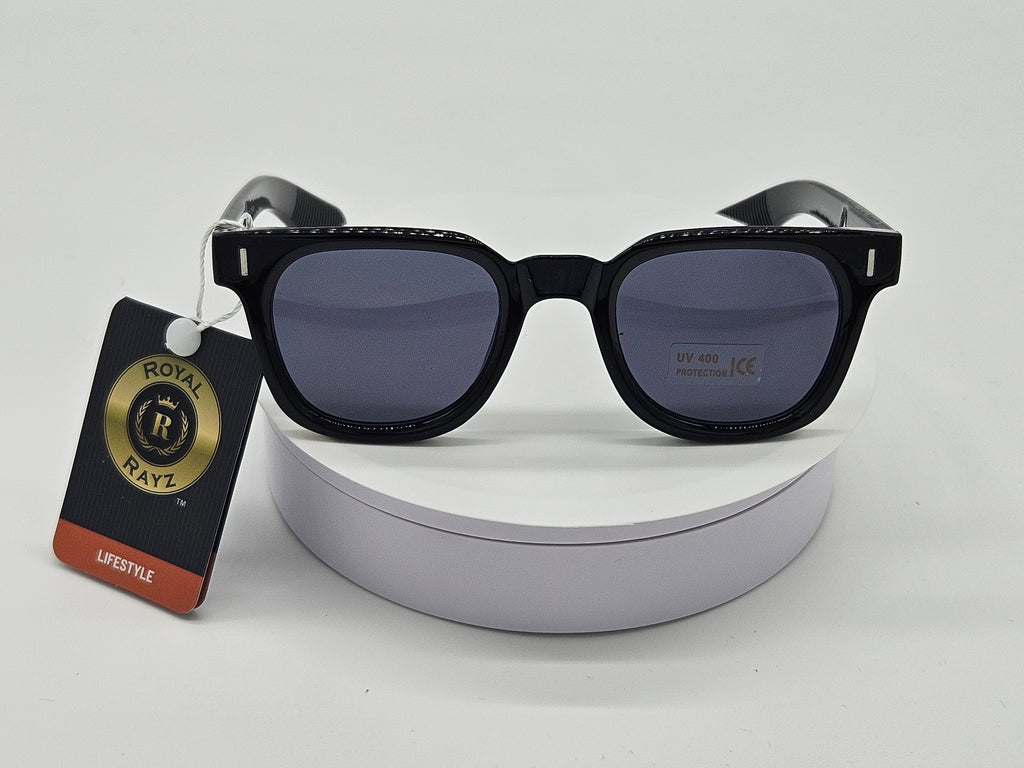 Classic Black Square Sunglasses with Star Accent