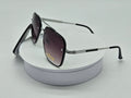 Silver Square Aviator with Purple Gradient Lens