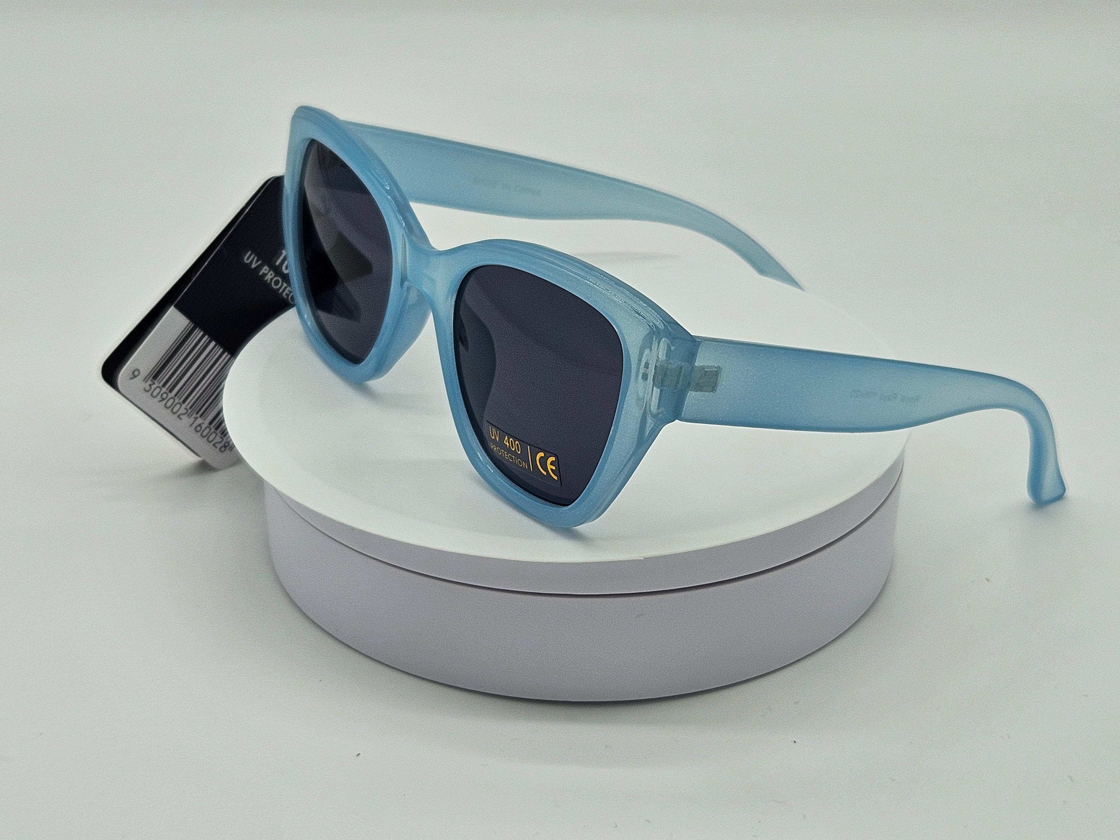 Pastel Blue Glitter Cat-Eye Sunglasses
