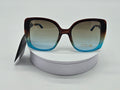 Oversized Brown-to-Blue Gradient Square Sunglasses