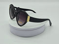 Marble Round Sunglasses with Gold Hinge Detail