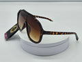 Tortoiseshell Oversized Shield Sunglasses