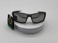 Black Sport Wraparound Sunglasses with Mirror Lens