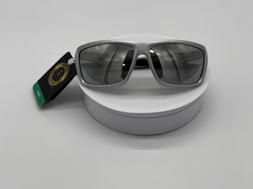 Grey Sport Wraparound Sunglasses with Mirror Lens