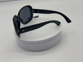Glossy Black Oversized Sunglasses with Glitter Brow