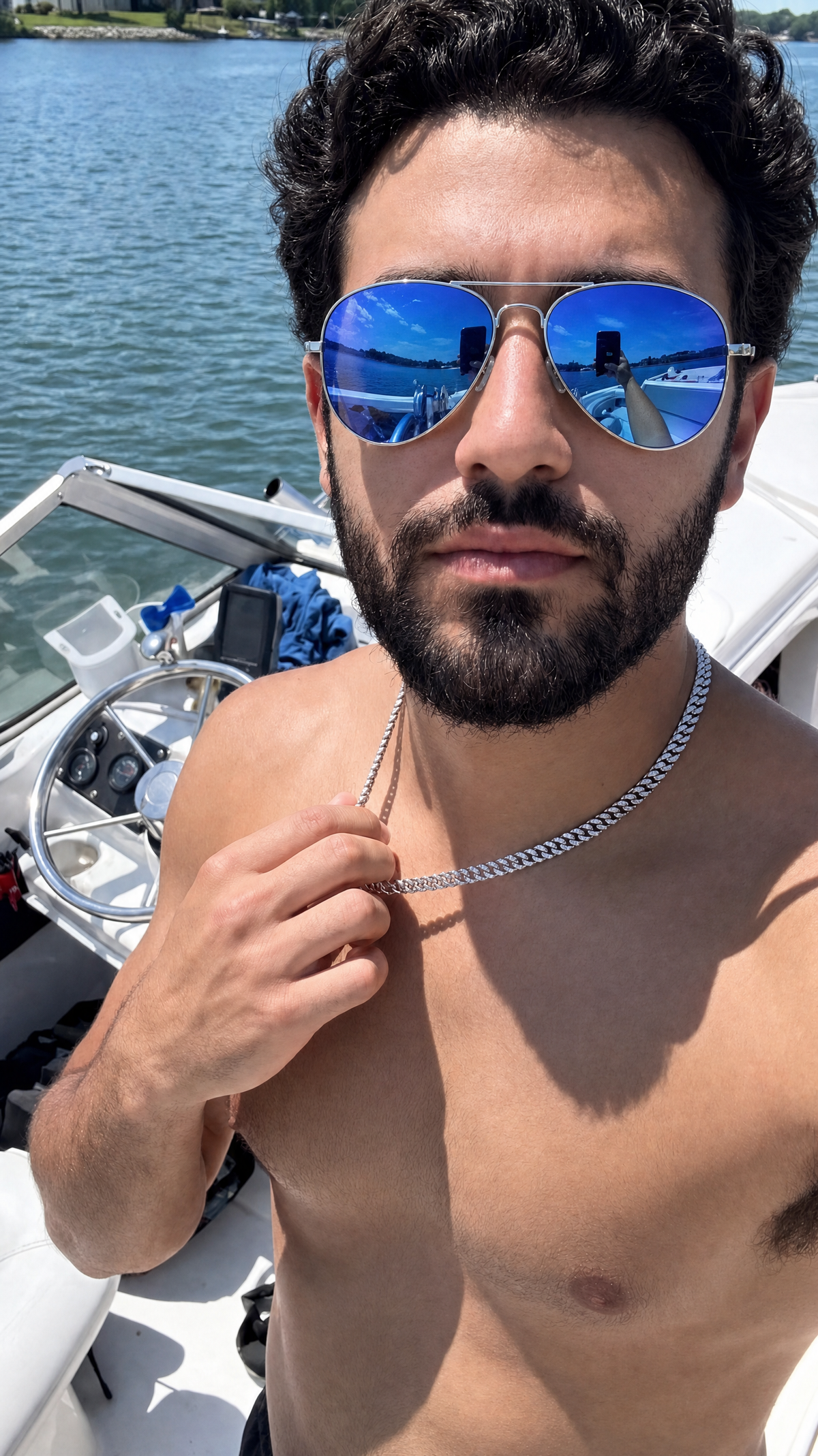 Royal Rayz Blue Mirror Aviator Sunglasses – Silver, Blue Mirror Lens