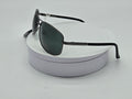 Gunmetal Aviator Sunglasses with Green Lens