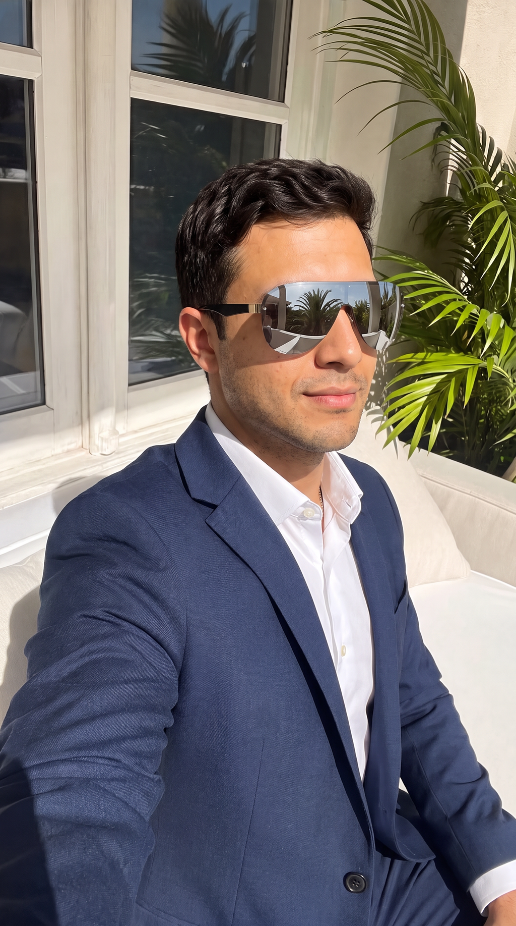 Royal Rayz Silver Shield Sunglasses – Black & Gold, Silver Mirror Lens