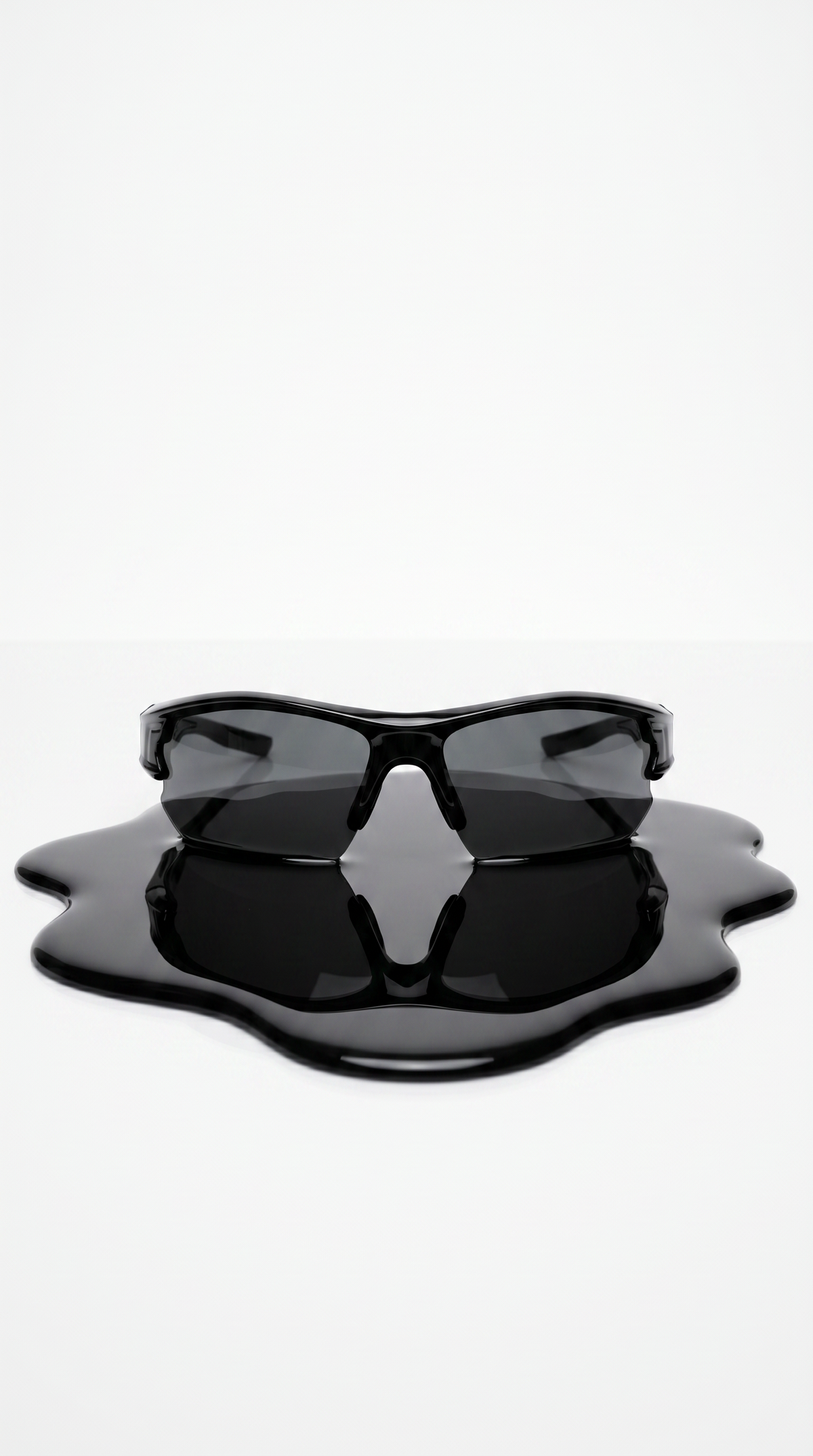 Royal Rayz Half-Rim Sport Sunglasses – Black, Smoke Lens