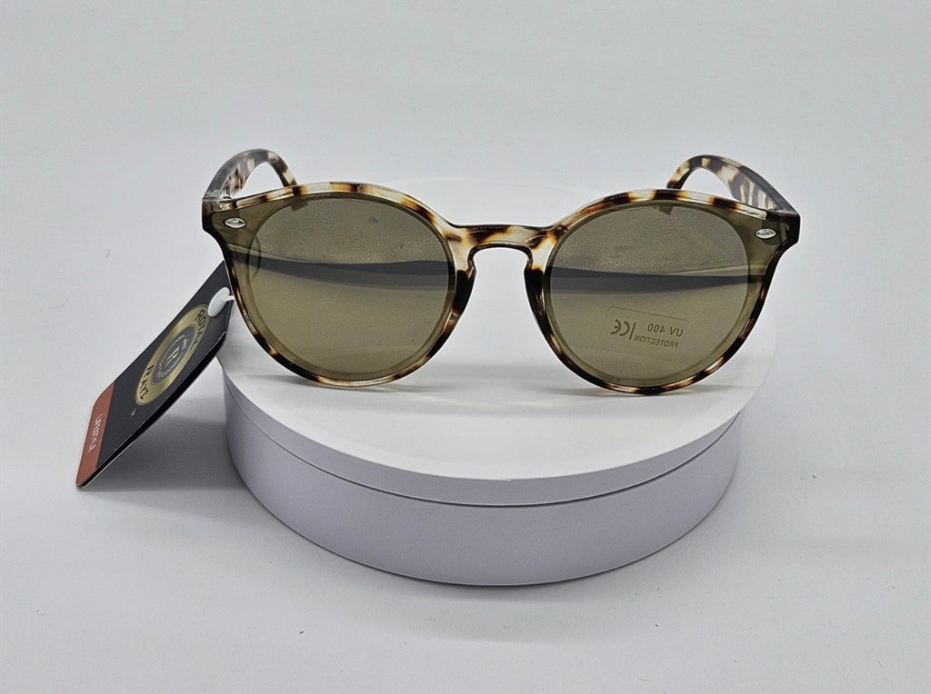 Royal Rayz Retro Round Sunglasses – Tortoiseshell, Olive Tint Lens