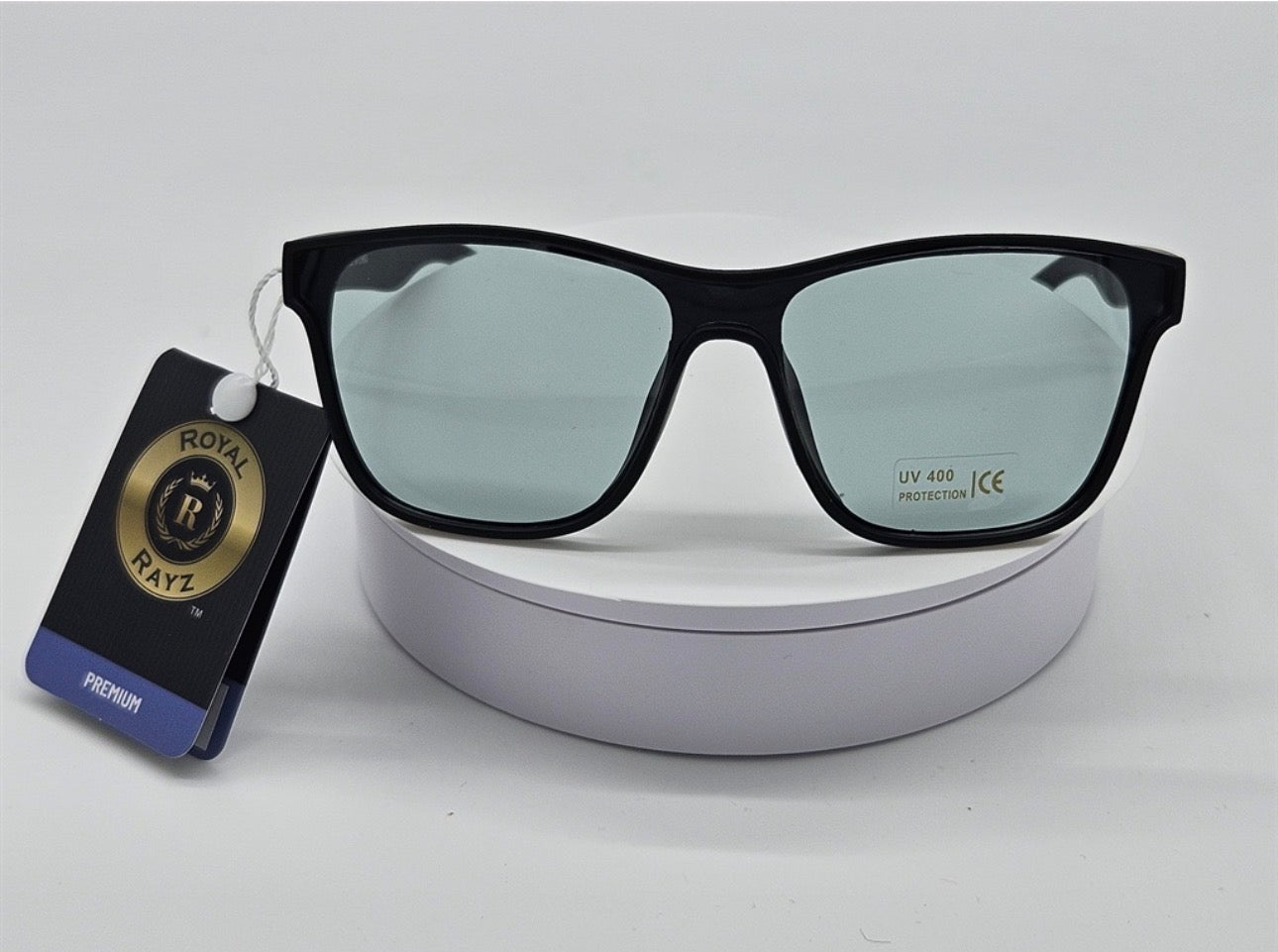Royal Rayz Classic Square Sunglasses – Matte Black, Blue-Grey Lens