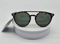 Royal Rayz Double Bridge Round Sunglasses – Tortoiseshell, Green Lens