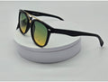 Royal Rayz Aviator Browline Sunglasses – Black & Gold, Green-Yellow Gradient Lens