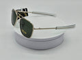 Royal Rayz Kids Aviator Sunglasses – Silver, Green Lens