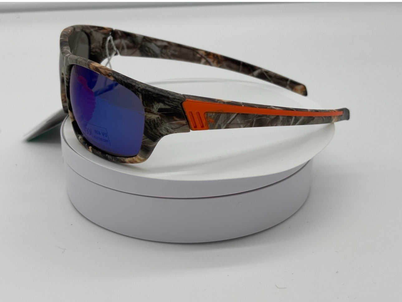 Royal Rayz Camo Wrap Sunglasses – Camo & Orange, Blue Mirror Lens