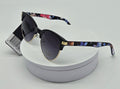 Royal Rayz Floral Clubmaster Sunglasses – Black & Gold, Floral Print
