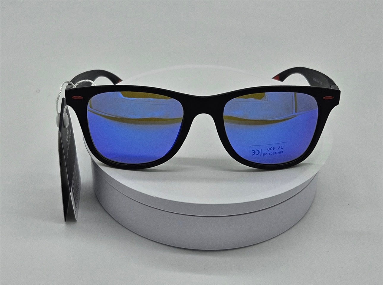 Royal Rayz Retro Square Sunglasses – Matte Black, Blue Mirror Lens