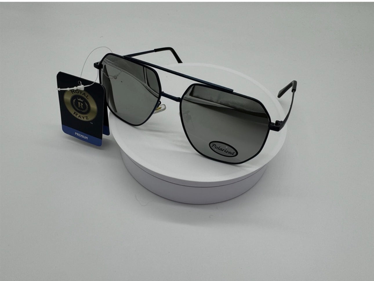 Black Aviator Sunglasses with Smoke Gradient Lens Polarized