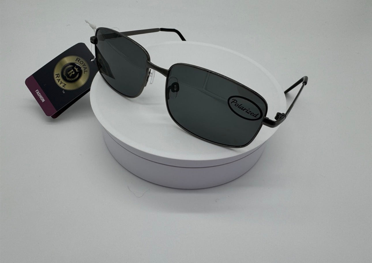 Gunmetal Rectangular Sunglasses Polarized