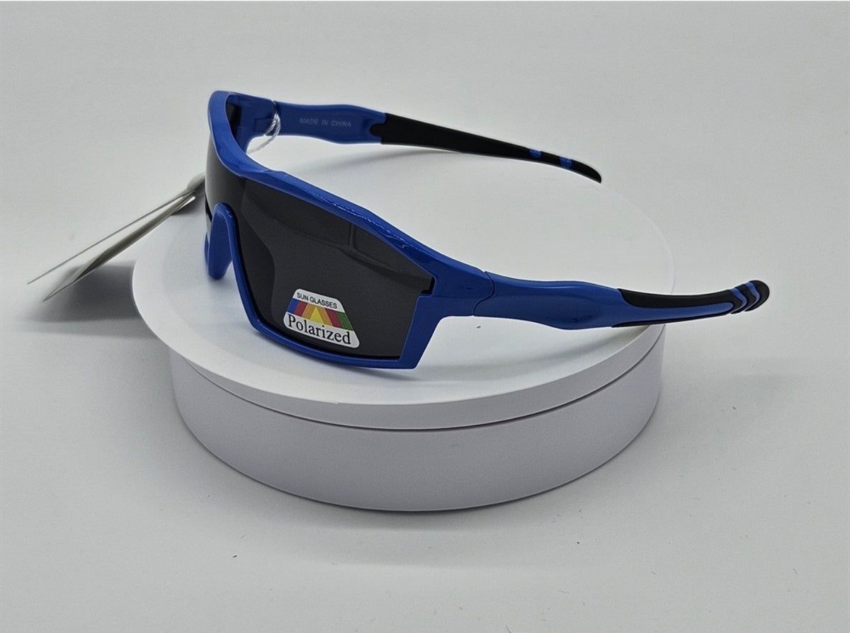 Kids Blue Wraparound Sport Sunglasses Polarized