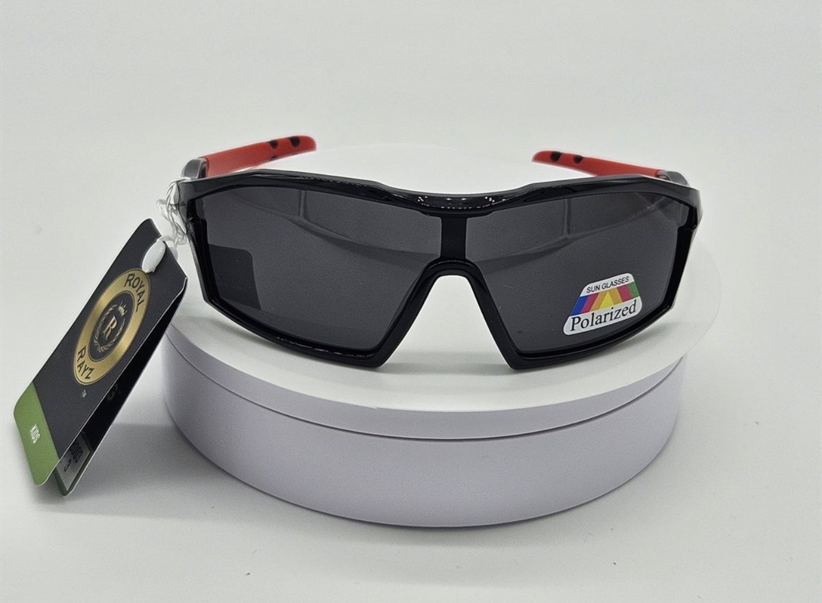 Kids Black Wraparound Sport Sunglasses Polarized