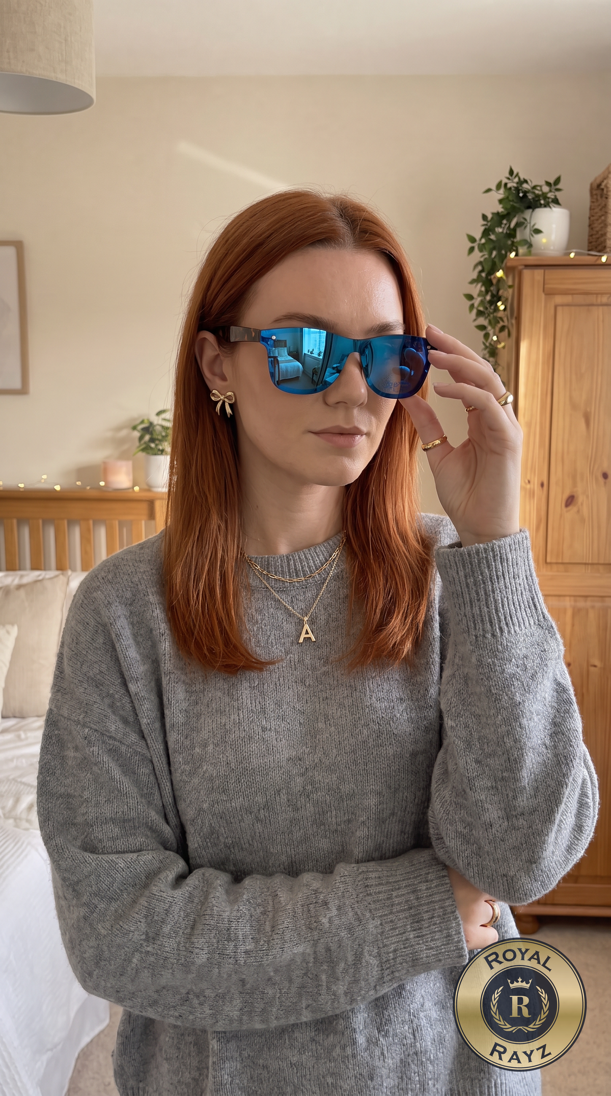 Royal Rayz Mirror Flat-Top Sunglasses – Tortoiseshell, Blue Mirror Lens