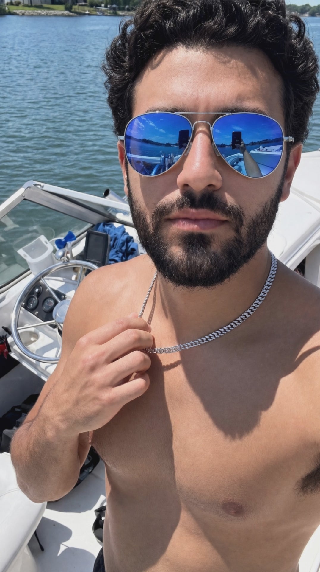 Royal Rayz Blue Mirror Aviator Sunglasses – Silver, Blue Mirror Lens